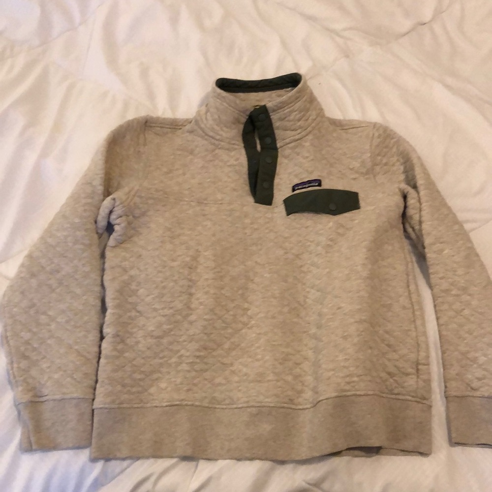 Patagonia birch white small quilted snap t